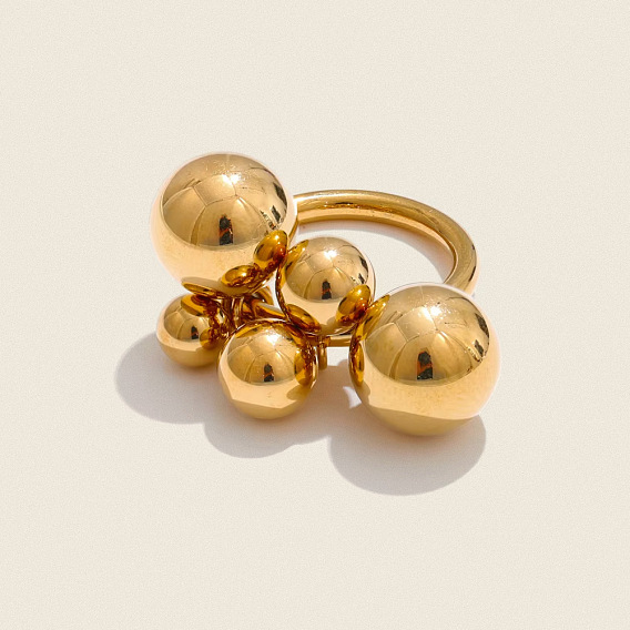 304 женские кольца-пальцы из нержавеющей стали с бусинами