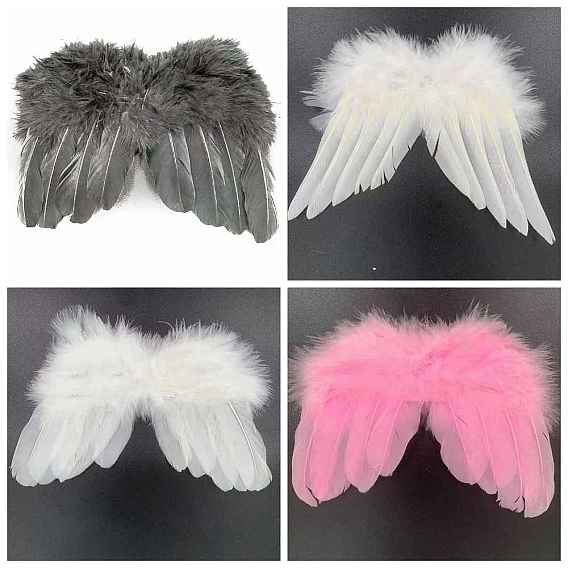 Мини-кукла с перьями ангела и крыльями, с полиэфирной веревкой, Для изготовления кукол своими руками, реквизит для фотосъемки, украшения, аксессуары