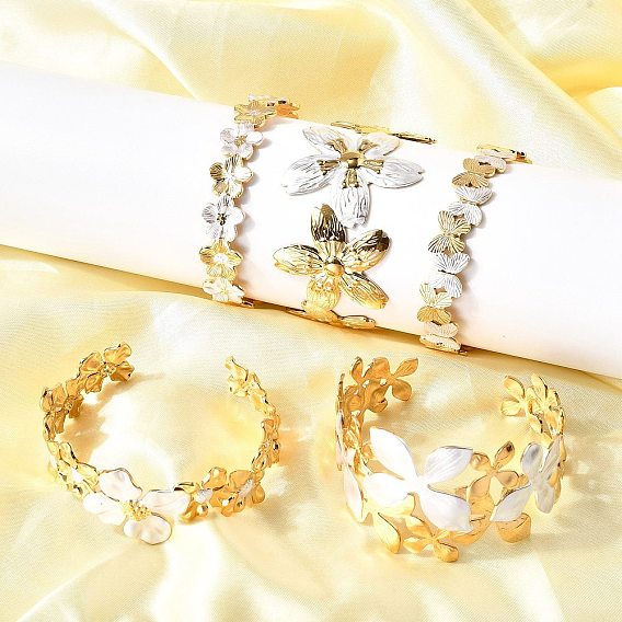 304 женские браслеты-манжеты из нержавеющей стали, реальный 18 k позолоченный и цвет нержавеющей стали