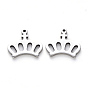 304 Stainless Steel Charms, Laser Cut, Crown