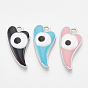Alloy Enamel Pendants, Heart with Evil Eye