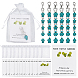 50Pcs Sea Turtle Synthetic Howlite Pendant Decorations, with Alloy Swivel Lobster Claw Clasps and Organza Bags