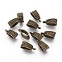 Tibetan Style Hanger Links, Bail Beads, Cadmium Free & Lead Free, Triangle, 19x9x7mm, Hole: 1mm, Inner Diameter: 12x4mm