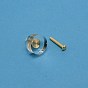 Brass & Glass Round Cabinet Door Knobs, Wardrobe Drawer Pulls Cabinet Handles, with Iron Screws, for Dresser Drawers