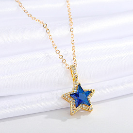 Minimalist Copper Pentagram Pendant Star Necklace for Women
