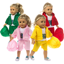 Хлопковый спортивный костюм и шапка для куклы, наряды для кукол, подходит для американских 18 дюймовых кукол