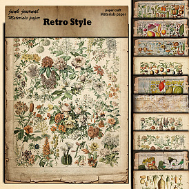 10pcs Plant Theme Scrapbook Paper, Collage Creative Journal Decoration Backgroud Sheets