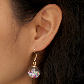 Colorful Star Wish Ball Earrings - Fashionable and Minimalist Ear Accessories for Women.