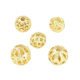 Brass Hollow Beads, Lead Free & Cadmium Free, Round