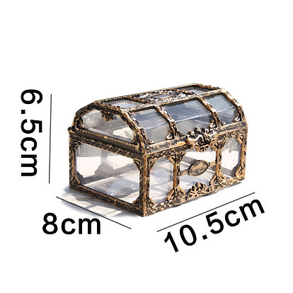 Rectangle Plastic Transparent Antique Pirate Treasure Boxes, Treasures Collection Storage Chest, Halloween Pirate Cosplay Party Home Decoration