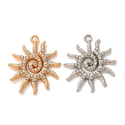 Alloy Rhinestone Pendants, Sun Charms