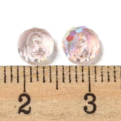 Electroplate Glass Beads, Faceted, Half Round