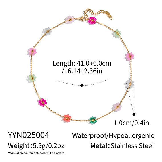 Красочные цветочные 304 цепочки из нержавеющей стали для женщин