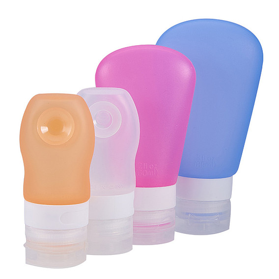 BENECREAT Creative Portable Silicone Travel Points Bottle Sets, with Sucker, for Shower, Shampoo, Cosmetic, Emulsion Storage