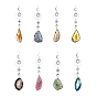 Латунный подвесной светильник в виде луны и солнца, срезы натурального агата и круглый стеклянный хрустальный подвесной светильник, оконное подвесное украшение в виде призмы