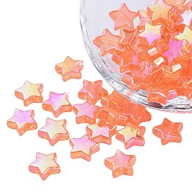 Cuentas acrílicas transparentes ecológicas, estrella, color de ab