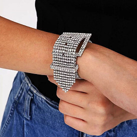 Ensemble chaîne de taille et bracelet en strass étincelants - bijoux à la mode et audacieux pour femmes