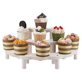 3-ярусные полукруглые деревянные подставки для кексов, держатель для органайзера для кексов
