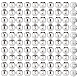 100Pcs 304 Stainless Steel European Beads, Barrel, Large Hole Beads