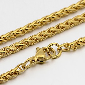 304 Stainless Steel Rope Chain Necklaces, with Lobster Claw Clasps, 23.2 inch(589mm), 3mm
