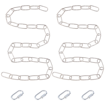 DIY Necklaces Making Kits, include Iron Cable Chains, Lamp Lifting Chain and Iron Rock Climbing Carabiners