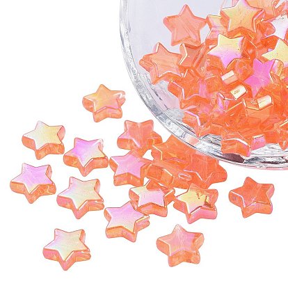 Cuentas acrílicas transparentes ecológicas, estrella, color de ab