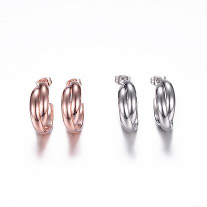 304 Stainless Steel Stud Earrings, Hypoallergenic Earrings, Ring