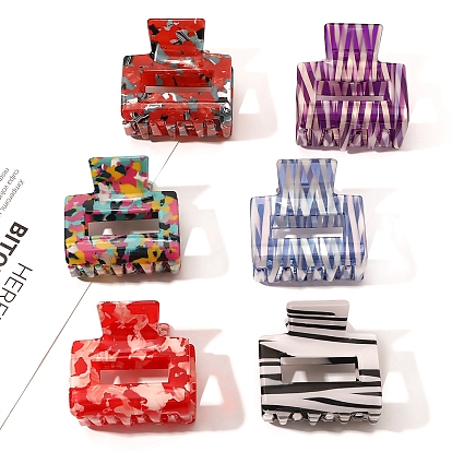 Прямоугольные заколки-коготь из ацетата целлюлозы, аксессуары для волос для женщин и девочек