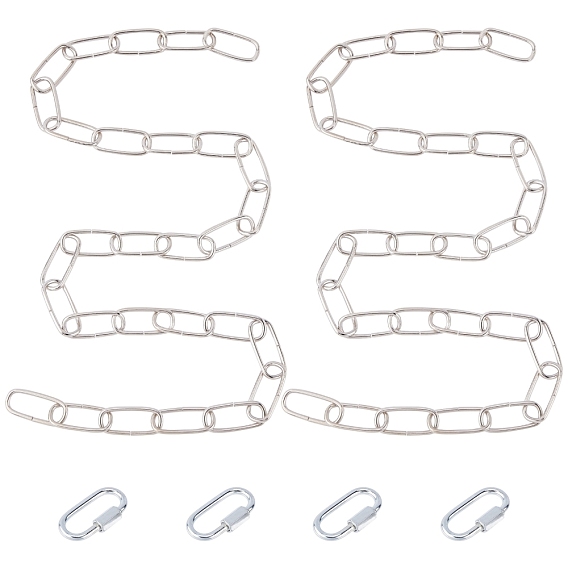 DIY Necklaces Making Kits, include Iron Cable Chains, Lamp Lifting Chain and Iron Rock Climbing Carabiners