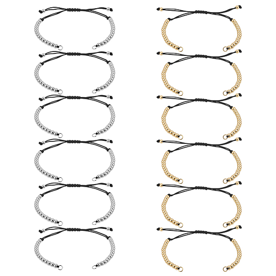 10 шт. 2 цвета нейлоновая нить шнур плетеный бисер изготовление браслета, с латунной бисера