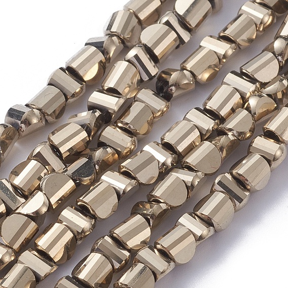 Стеклянные бусины с гальваническим покрытием , граненые, полное покрытие, полукруглый