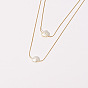 Vintage Multi-Layered Natural Freshwater Pearl Double Strand Necklace for Women