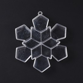 12 grilles boîte plastique transparente, conteneurs de perles de flocon de neige pour petits bijoux et perles