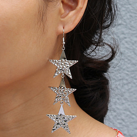 Long Star Earrings for Women: Fashionable, Bold and Unique Metal Ear Jewelry