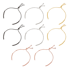 8 шт. 4 цвета латунные цепочки-слайдеры изготовление браслетов с прозрачным кубическим цирконием, изготовление браслета тянущего типа