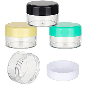 4 pièces 4 pots de crème en plastique de couleurs, récipient cosmétique, plat rond