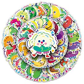 50шт. ПВХ наклейки с изображением фруктов и овощей, самоклеящийся, для чемодана, скейтборде, холодильник, шлем, наклейки на корпус мобильного телефона