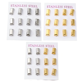 Vacuum Plating 304 Stainless Steel Stud Earring, Rectangle