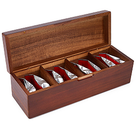 Деревянные ящики для хранения чайных пакетиков, с магнитным, прямоугольные