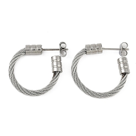 304 Stainless Steel Twist Stud Earrings for Women