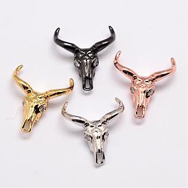 Латунные бусины, микро Pave комплектация ааа кубического циркония, вола голова черепа, без кадмия, без никеля и без свинца