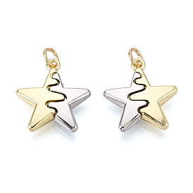 Латунные подвески, без кадмия и без свинца, звезда, с целью перехода в кольце