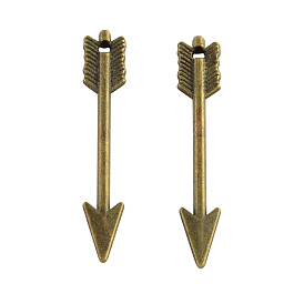 Tibetan Style Alloy Arrow Pendants, Cadmium Free & Lead Free, 30x5x2mm, Hole: 1.5mm, about 1815pcs/1000g