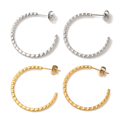 Ионное покрытие (ip) 304 серьги-гвоздики из нержавеющей стали в форме буквы С для женщин