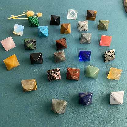 Natural & Synthetic Gemstone Octagon Figurines Statues for Home Desk Decorations