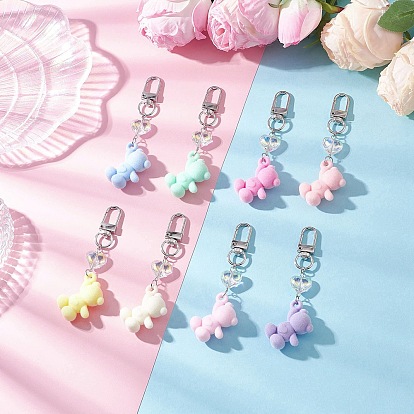 Подвеска в виде медведя из акрила, с поворотными застежками сплава