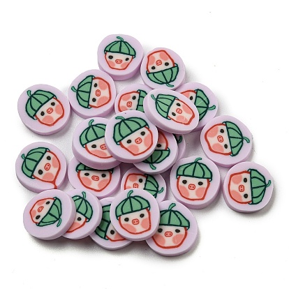 Handmade Polymer Clay Cabochons, Polymer Clay Slices for Nail Art & Phone Cases, Flat Round