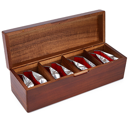 Деревянные ящики для хранения чайных пакетиков, с магнитным, прямоугольные