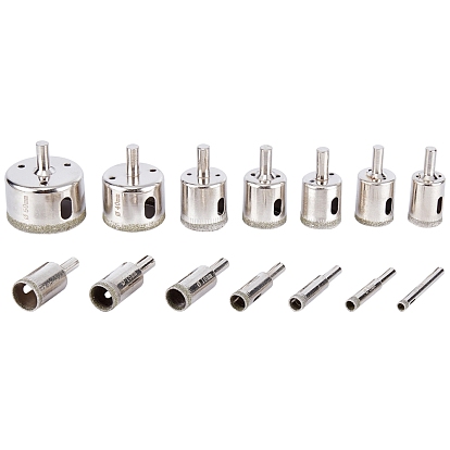 Diamond Drill Bit Set, 15pcs Hole Saw Set for Glass, Marble, Granite Stone, Porcelain, Ceramic Tile, Cadmium Free & Lead Free