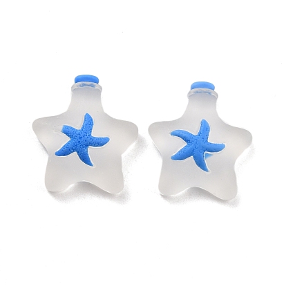 Translucent Resin Cabochons, Ocean Theme, Star Bottle with Starfish